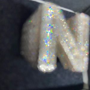 Letter N ring size 7 silver & moissanite gemstones passes diamond tester